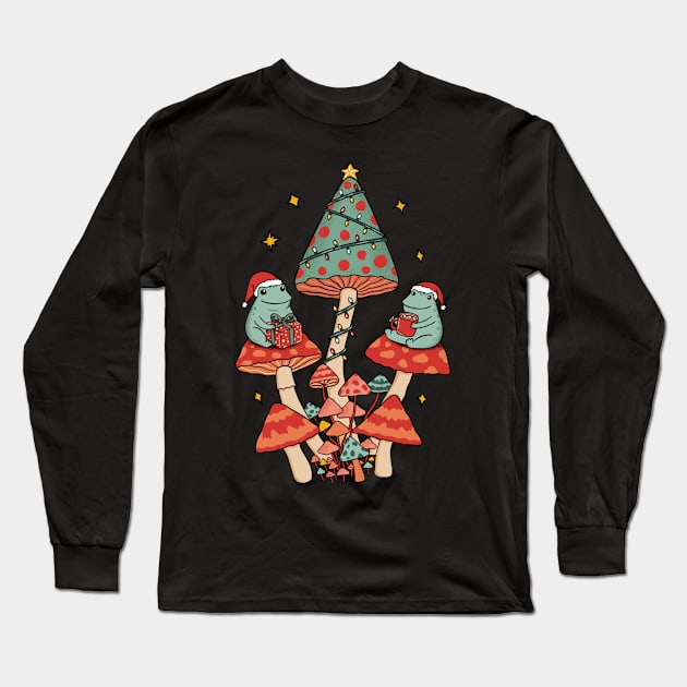 Christmas Mushrooms Long Sleeve T-Shirt by coffeeman